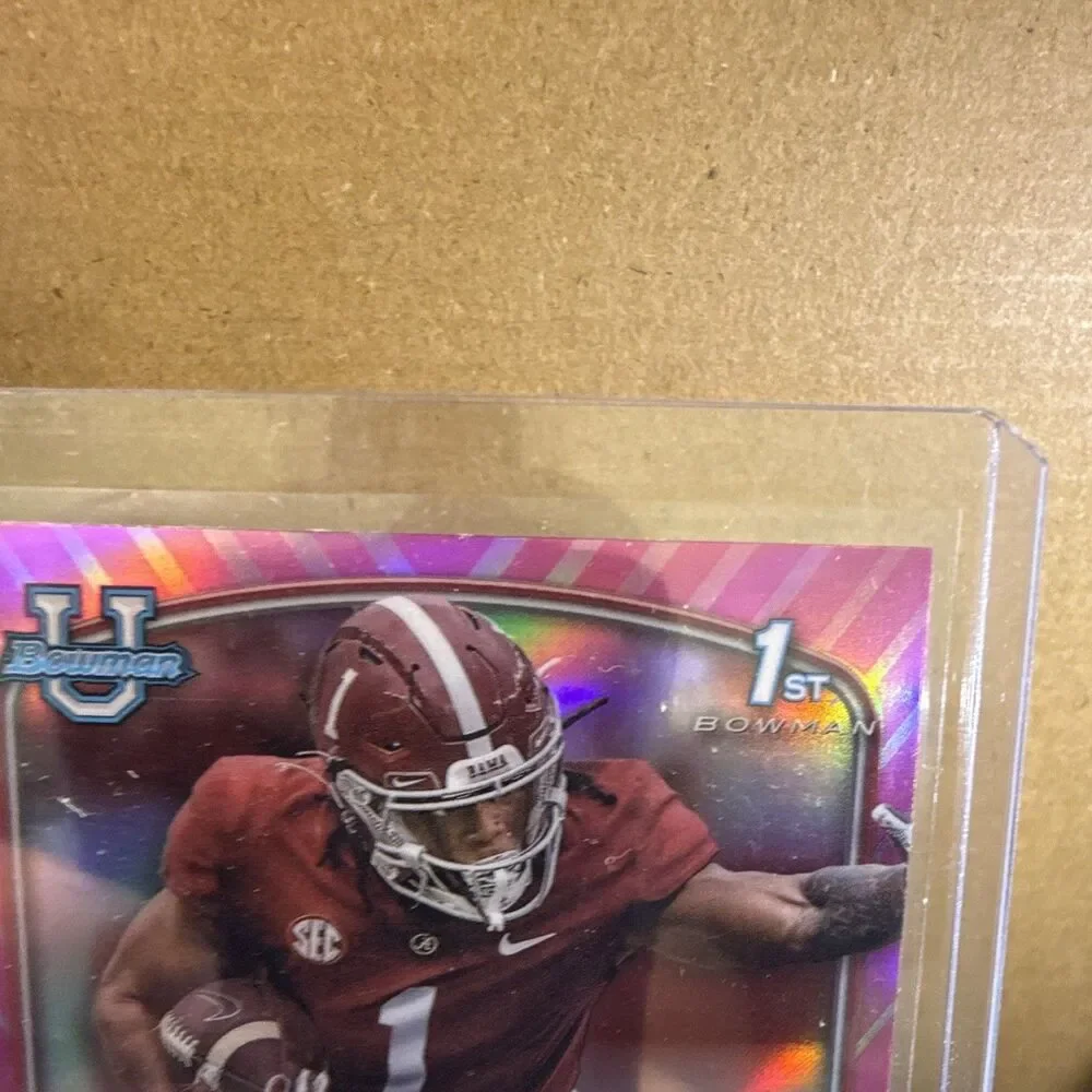 Topps 2022 Bowman Univ Chrome Jahmyr Gibbs #82 1st Bowman Pink RC