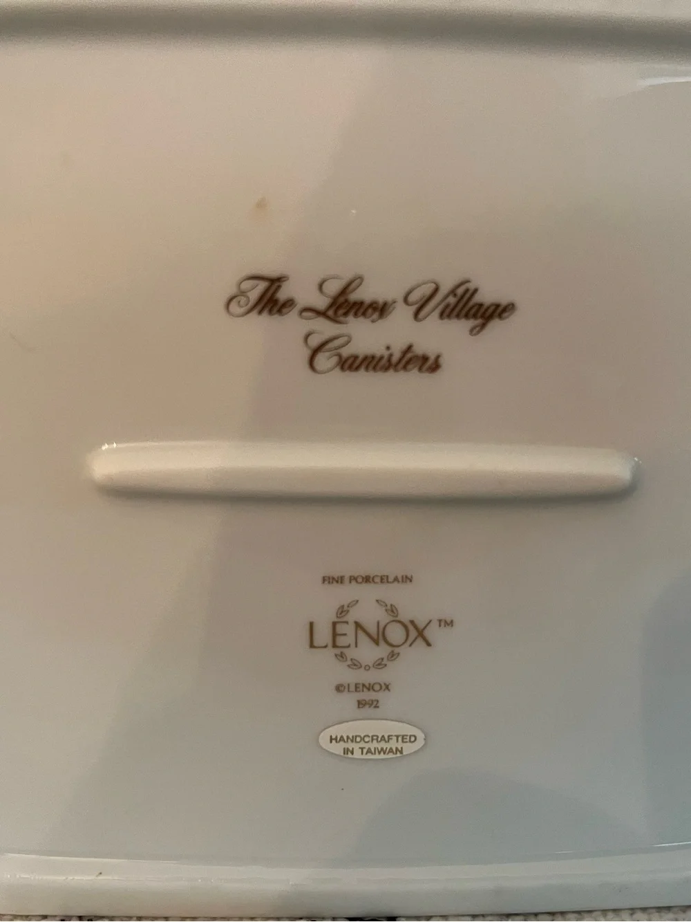LENOX Village Utensil Decorative Porcelain Canister, Vintage 1990s