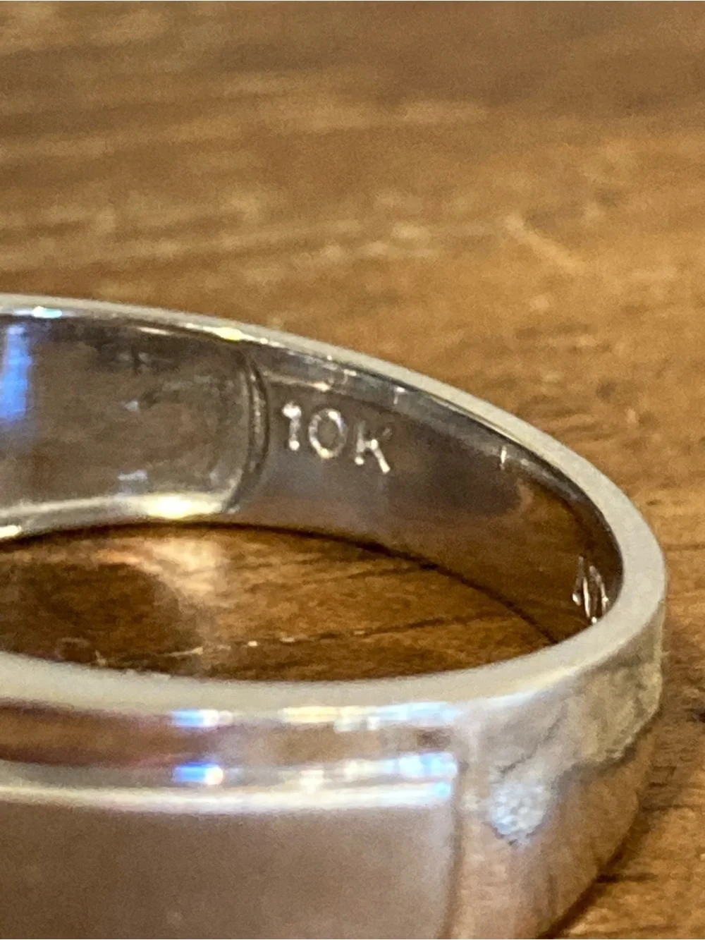 10K White Gold Men's Wedding Band Ring Size 10.25 NDI Brand