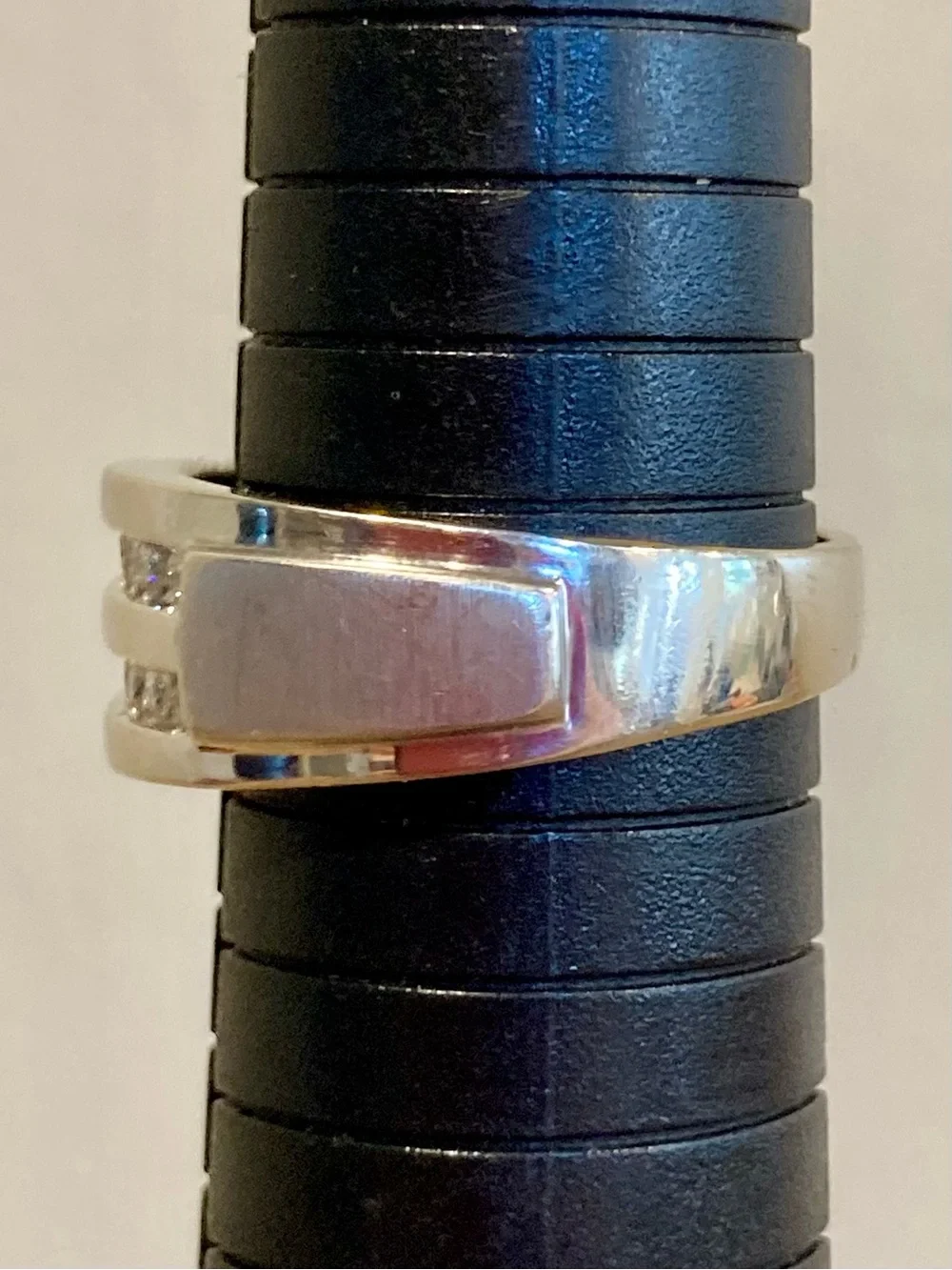 10K White Gold Men's Wedding Band Ring Size 10.25 NDI Brand