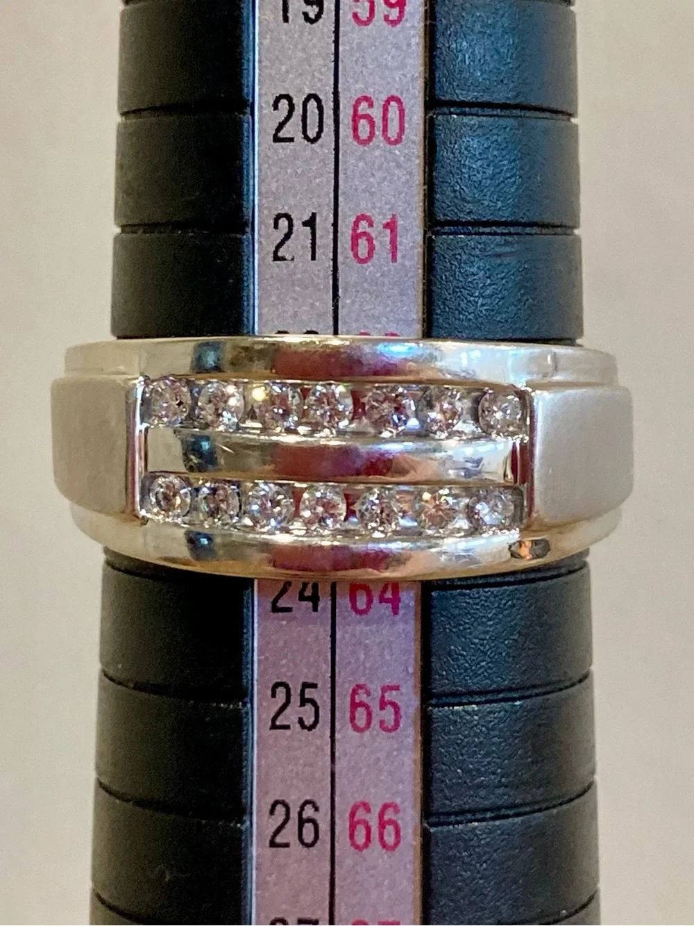 10K White Gold Men's Wedding Band Ring Size 10.25 NDI Brand