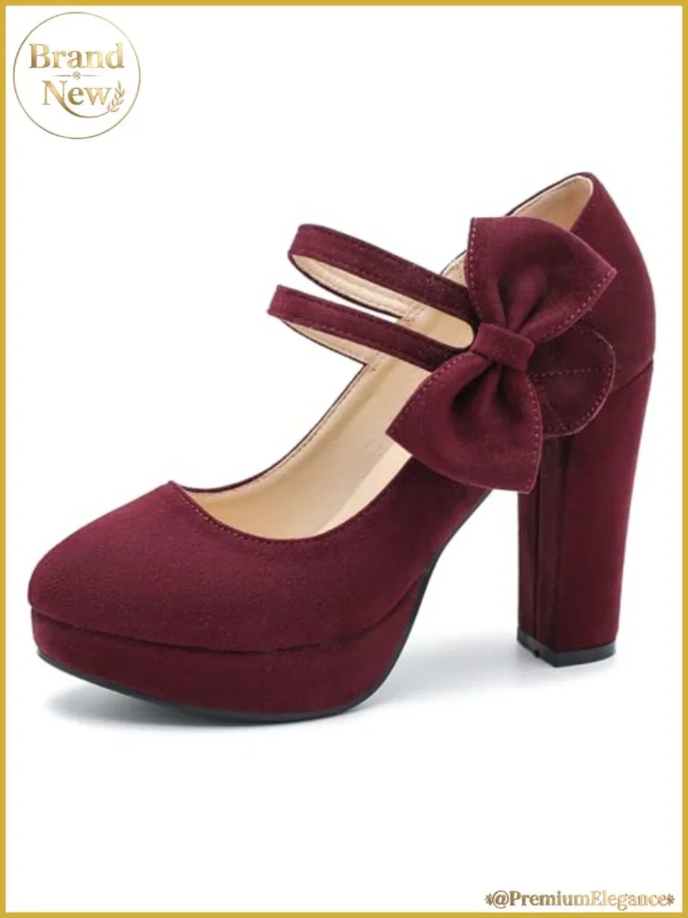 Mary Jane Platform Pumps Bow Block Heel Dress Shoes
