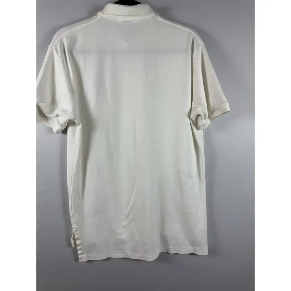 Polo Ralph Lauren Men’s Medium White Cotton Polo Shirt Navy Pony
