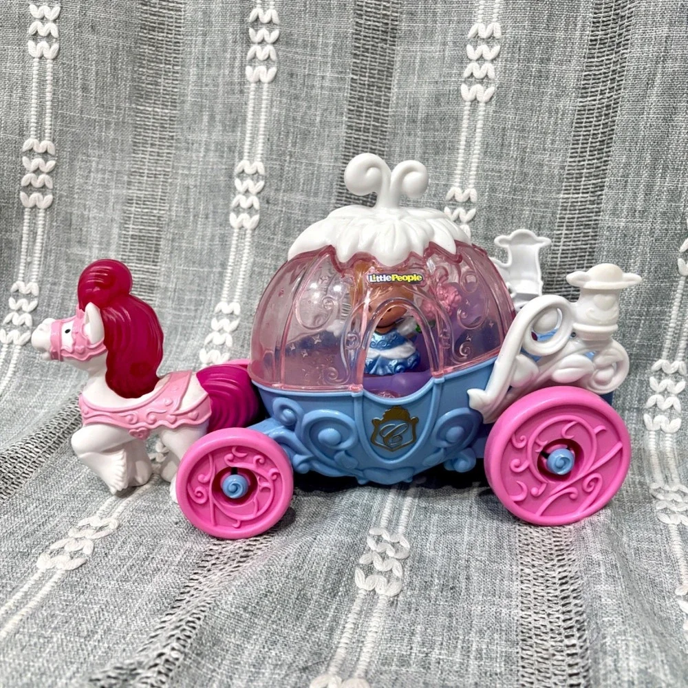 Fisher Price Little People Disney Cinderella Musical Carriage With Figure Works!