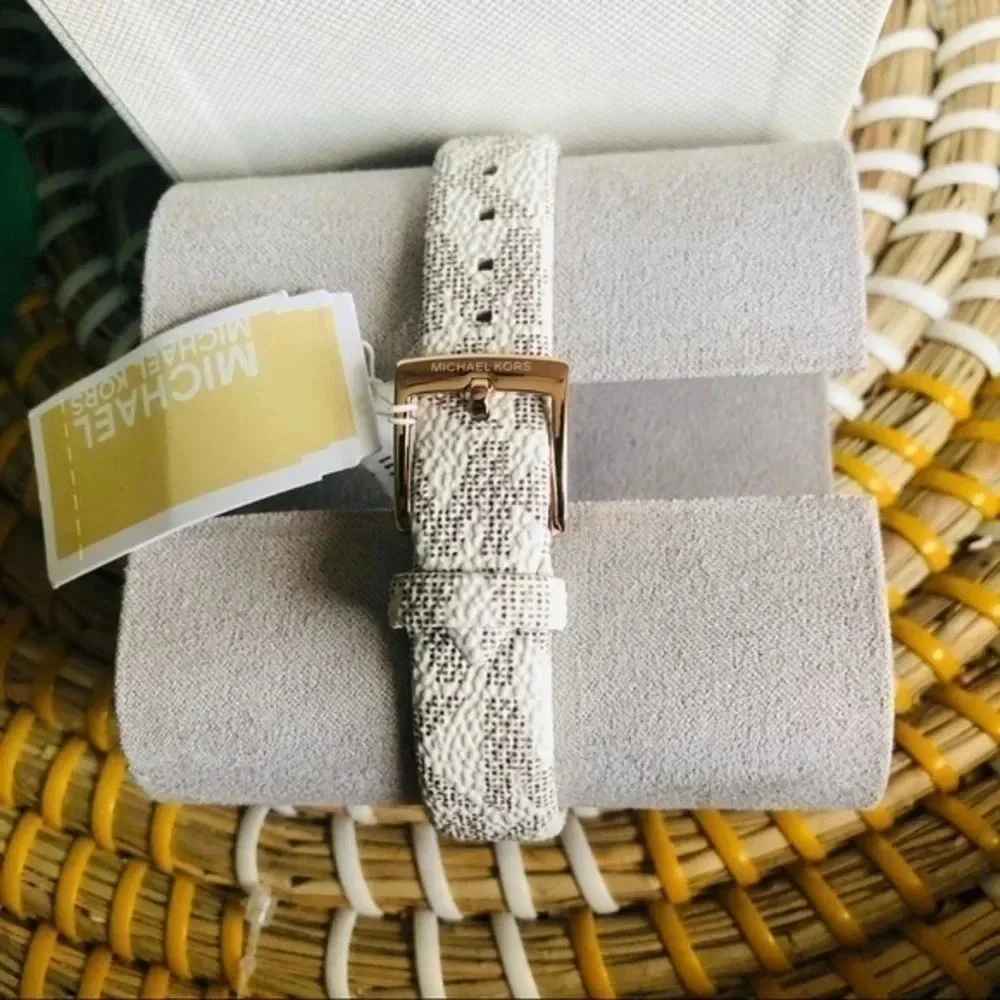 Michael Kors Signature Strap Watch Rose Gold Dial 38mm NWT