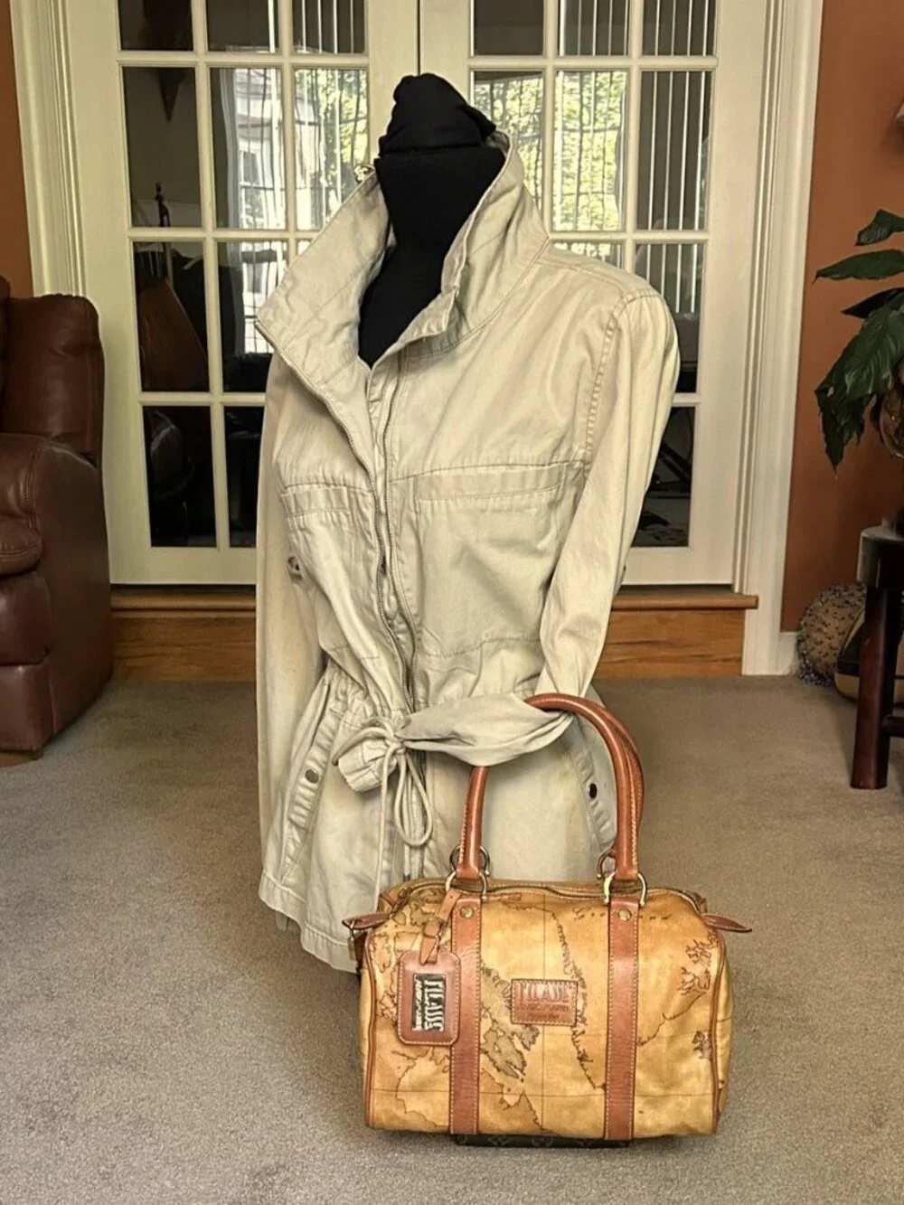 ALVIERO MARTINI Geo Classic Boston Bag, Honey Tan