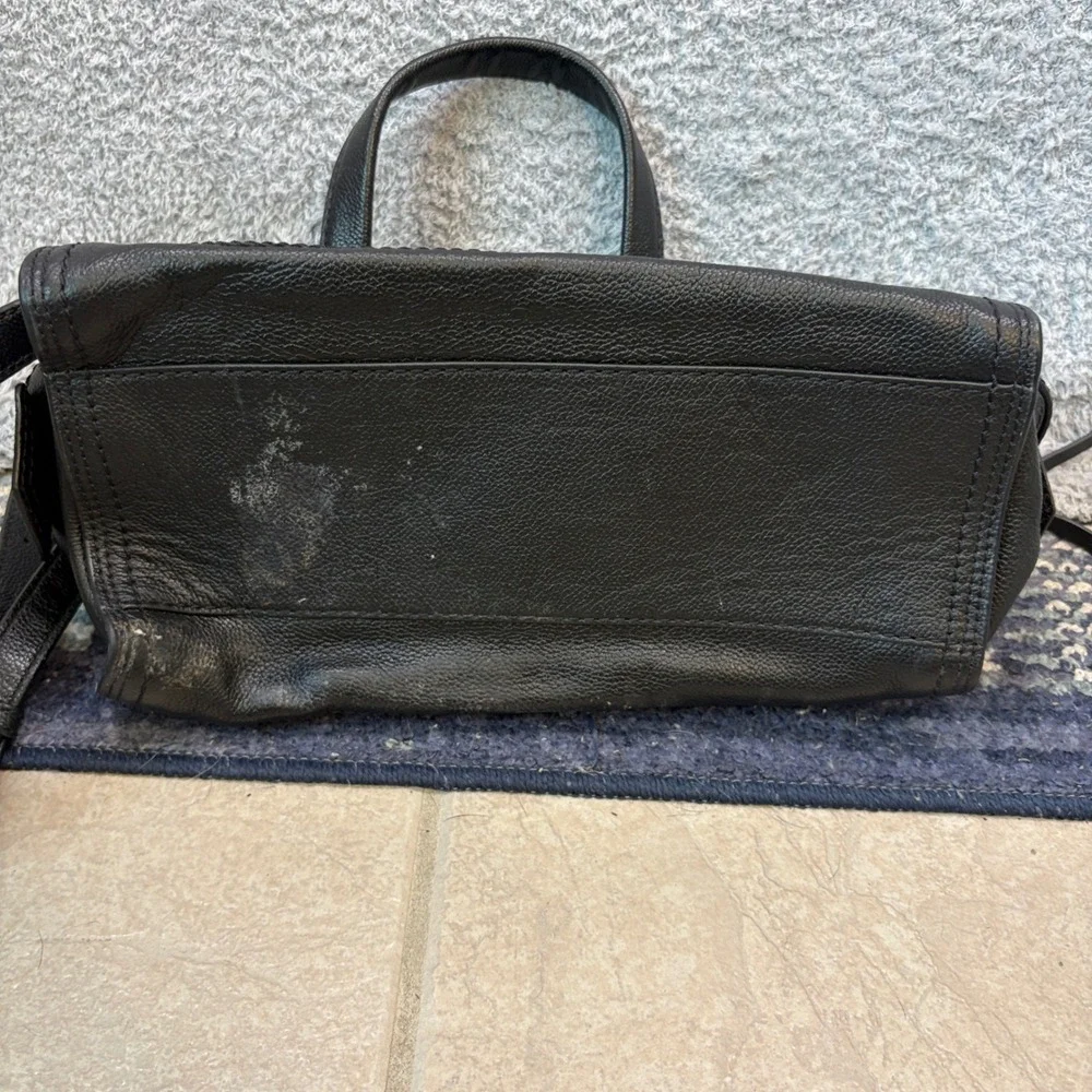 Marc Jacobs Satchel Bag Womens Medium Black Pebbled Cruiser Leather Convertible