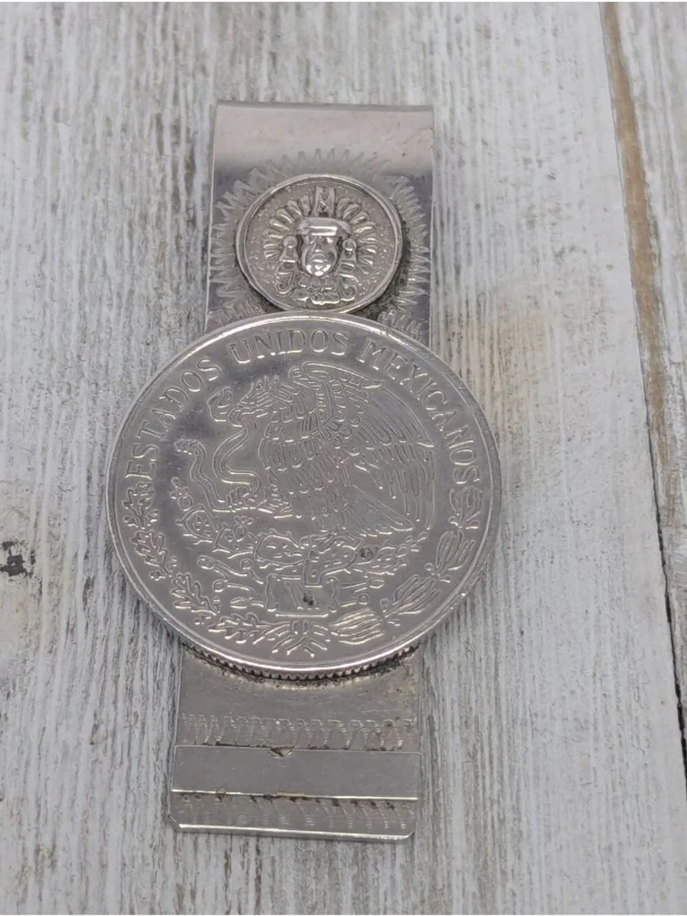 Vtg Mexico Alpaca Money Clip Estados Unidos Mexicanos Peso Coin