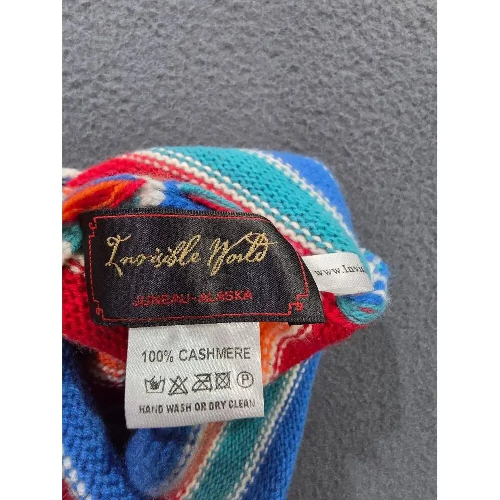 Invisible Nord KIDS 100% cashmere Hat Beanie Striped Multicolor Unisex A011003