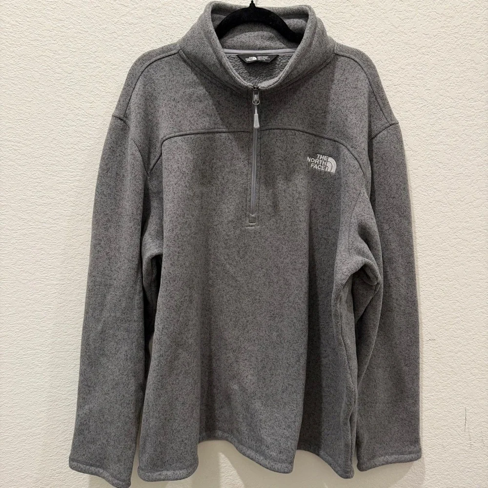 The North Face Mens Gordon Lyons 1/4 Zip Fleece Pullover Grey XXL Sweater Knit