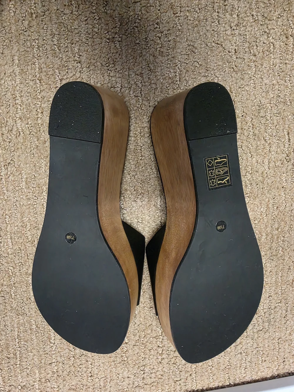 Tory Burch Black Leather Slide Platform Sandals