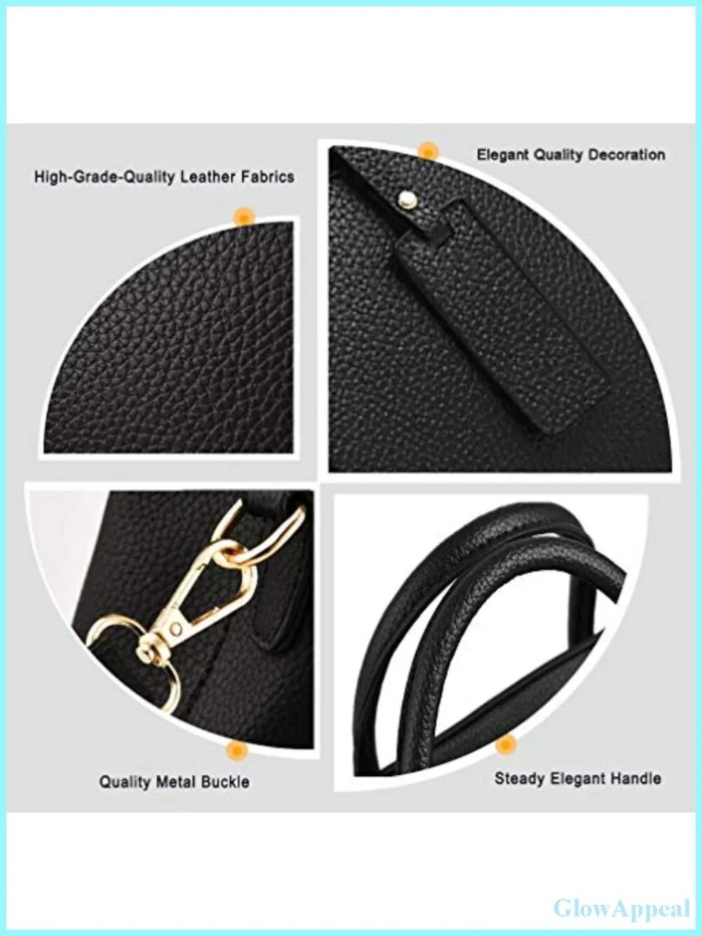 PU Leather Satchel Handbag Tote Crossbody Shoulder Purse