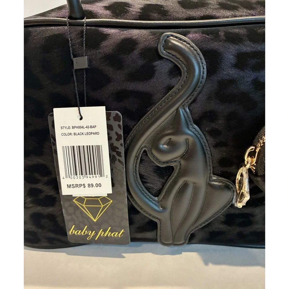BABY PHAT~ Black Leopard Print Satchel Bag With Coin Purse~ NWT