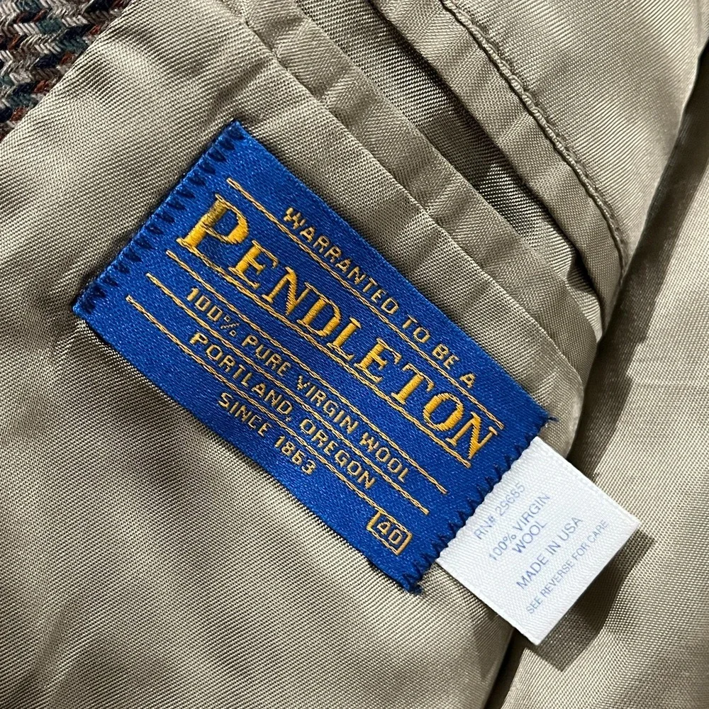 Vintage Pendleton Blazer Mens 40 Plaid Wool USA Made Coat Old Money Academia 90s