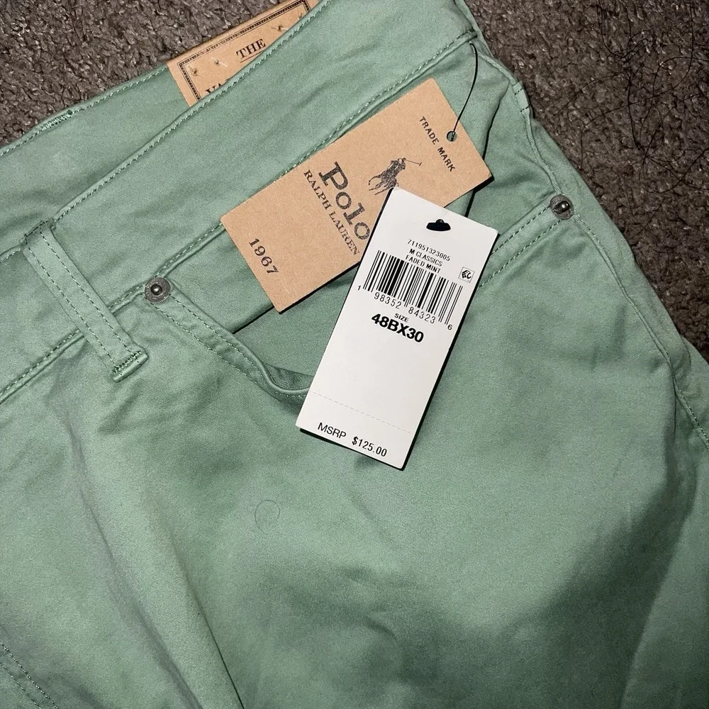 NWT Polo Ralph Lauren Pants Mens 48x30 Green Classic Fit Chino Big & Tall