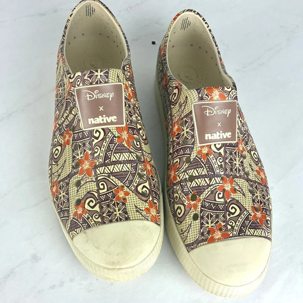 Disney x Native Jefferson Polynesian Floral Slip-On Shoes Mens 9 Womens 11