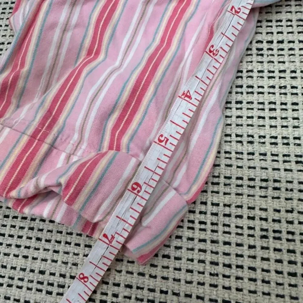 Y2K Baby Girls OshKosh Pin Stripe Floral Embroidered Pants