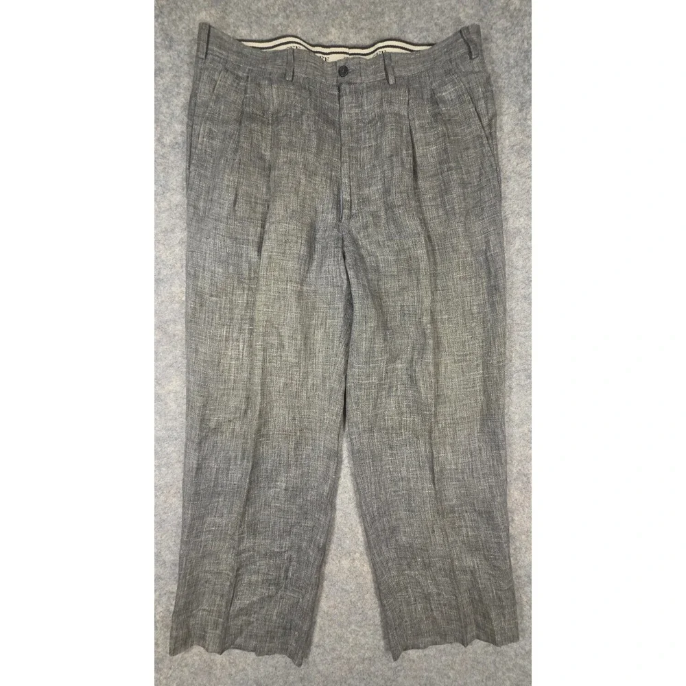 Gianfranco Ferre Mens Gray Pleated Trousers Made in Italy Size 35x26.5 *Read*
