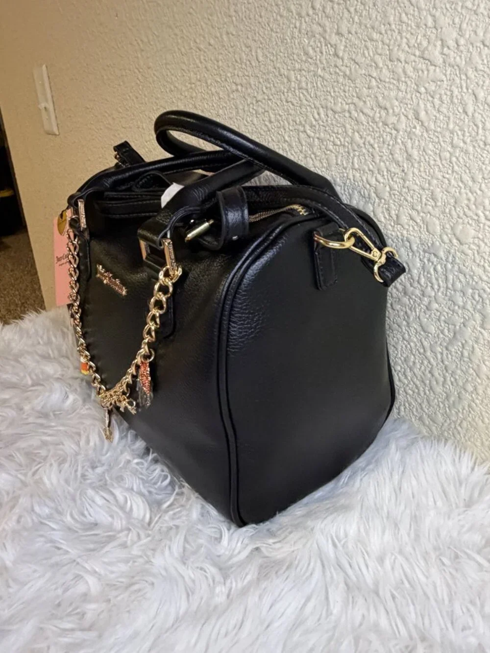 Juicy Couture Boo Crew Halloween Satchel Black Ghost Pumpkin Charm Bag NWT