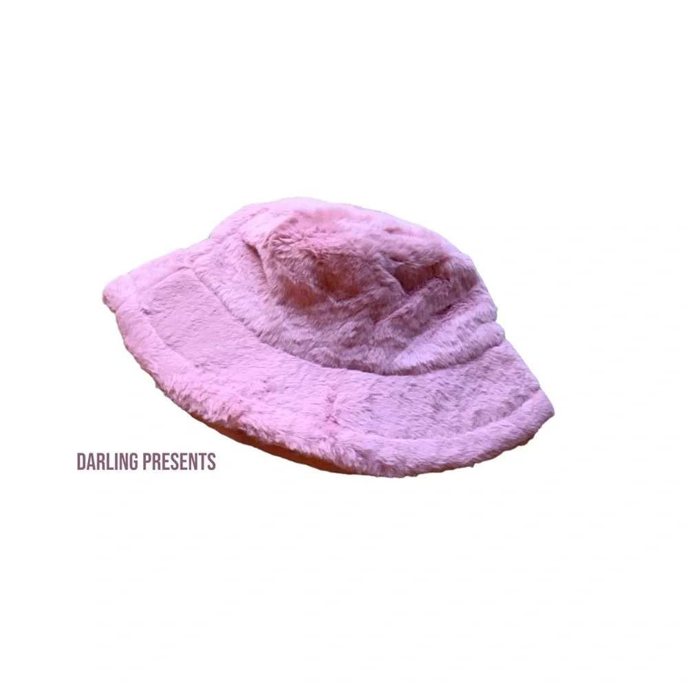 Fluffy Fuzzy Bucket Hat Size Women Color Pink Size OS