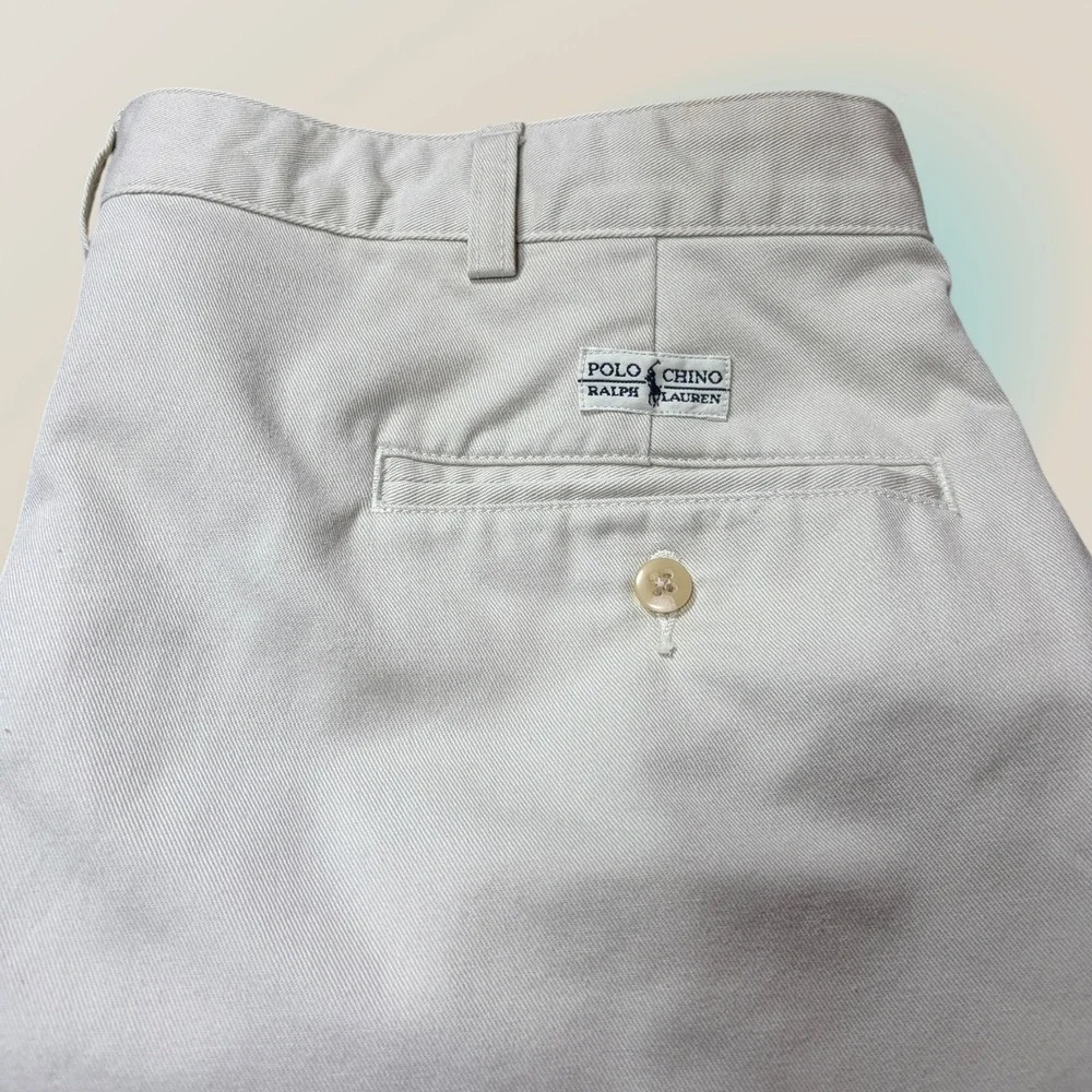 Polo Ralph Lauren Andrew Pant Pleated Chinos Stone Beige 36 x 25.5 Cropped