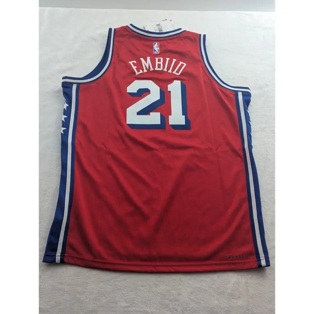 Jordan Men's XL Philadelphia 76ers Joel Embiid Jersey Statement Edition, Red NWT