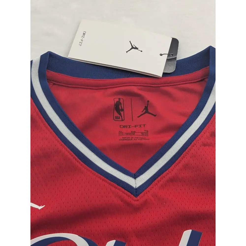 Jordan Men's XL Philadelphia 76ers Joel Embiid Jersey Statement Edition, Red NWT