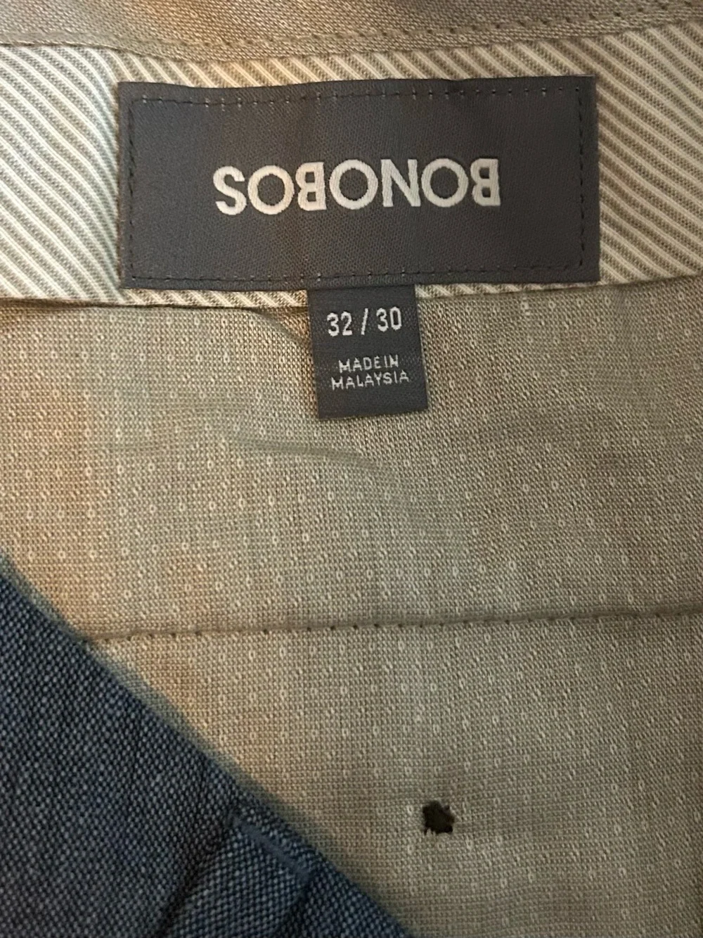 Bonobos Slim Fit Linen Blend Flat Front Chino Pant Men’s SZ 32x30 in Blue