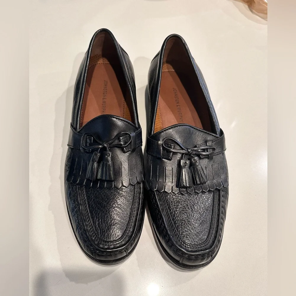Johnston & Murphy Aragon‎ Black Leather Men's Loafers 10M