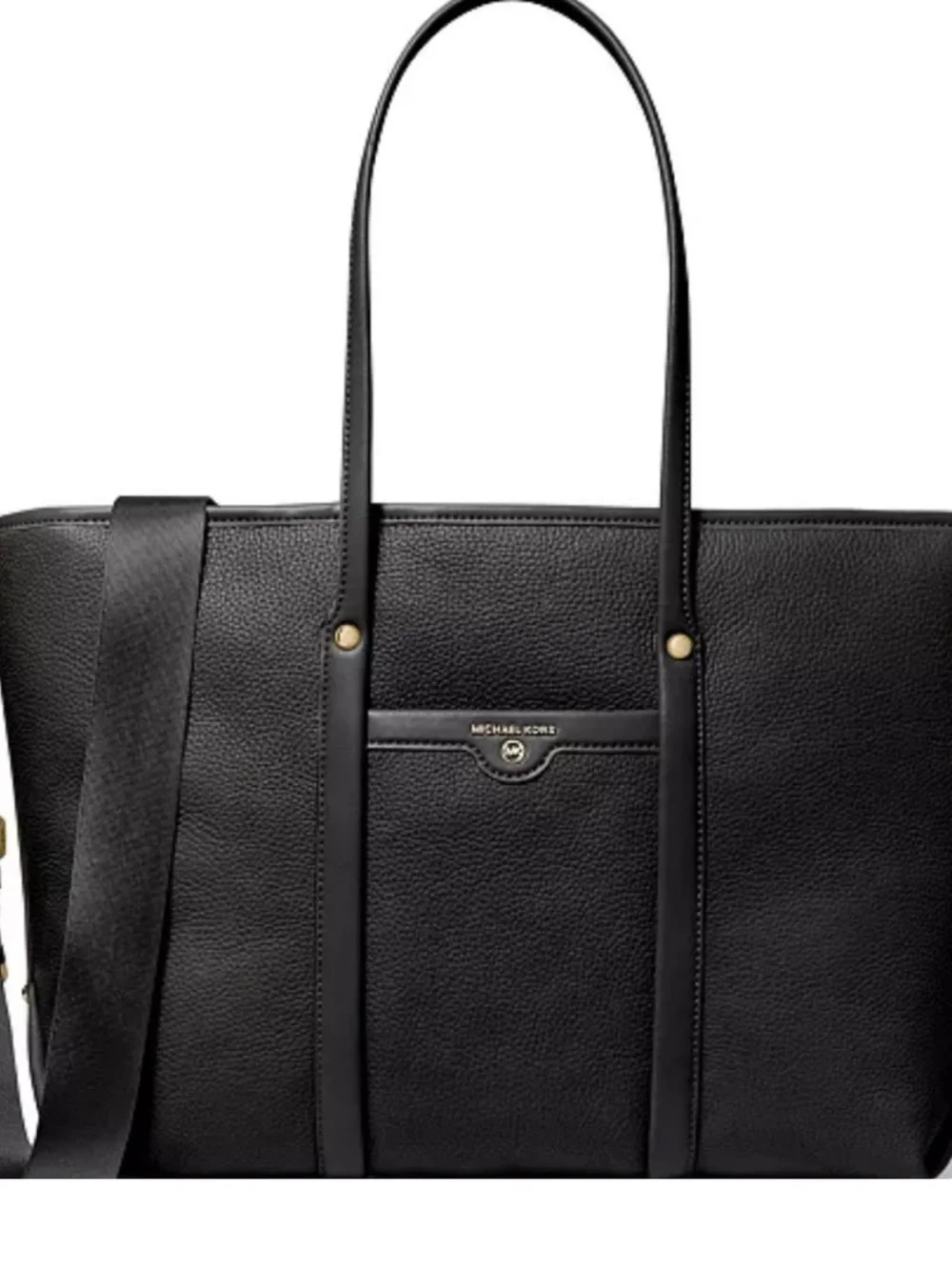 Michael Kors Black Pebbled Leather Tote with Shoulder Strap