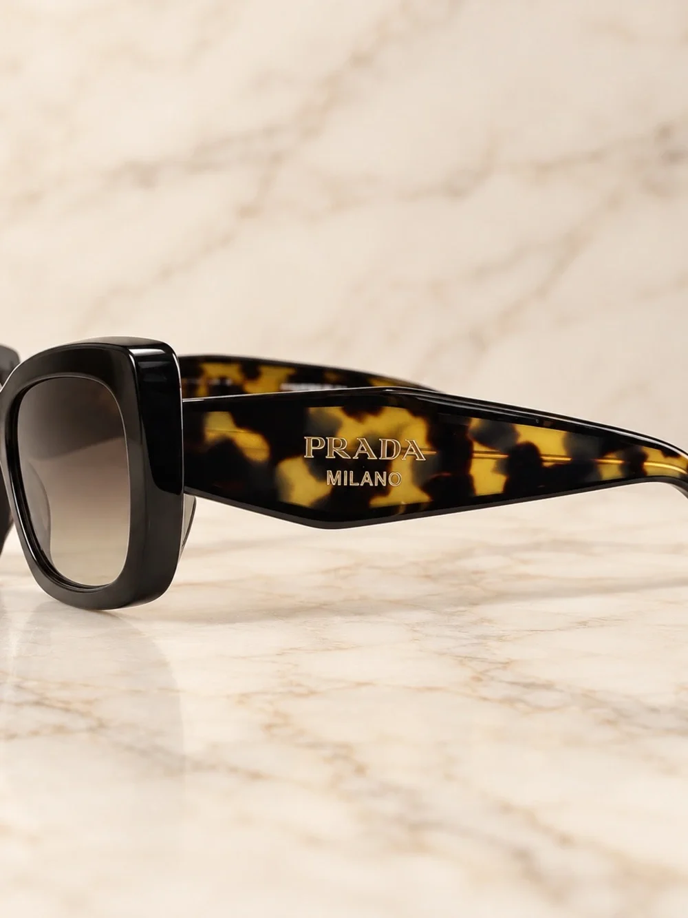 Prada PR B05S Black Grey Gradient Sunglasses 53-19-140 SPR B05 Designer