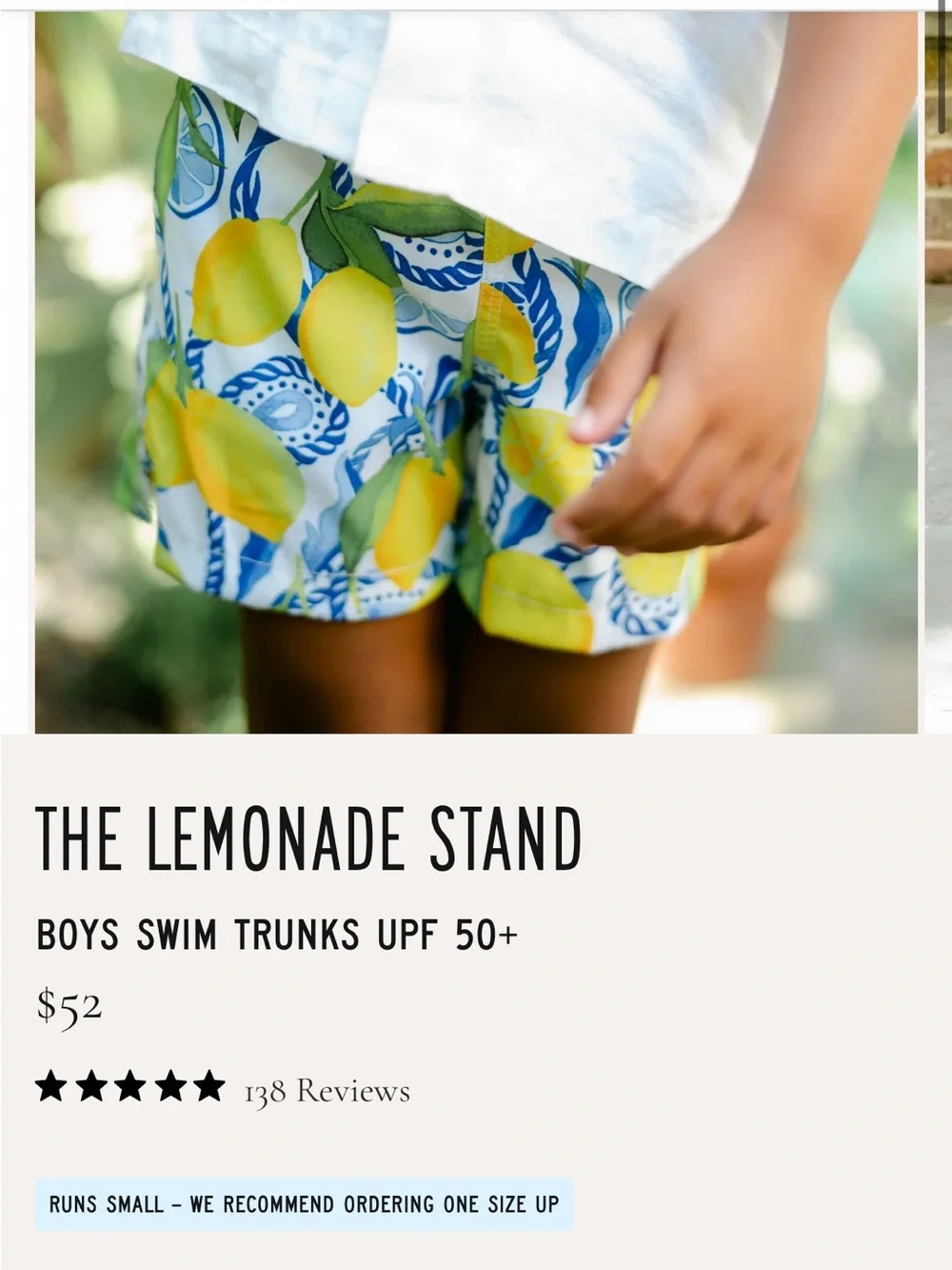 Kenny Flowers Yellow Lemon Print Elastic-Waist Kids Shorts