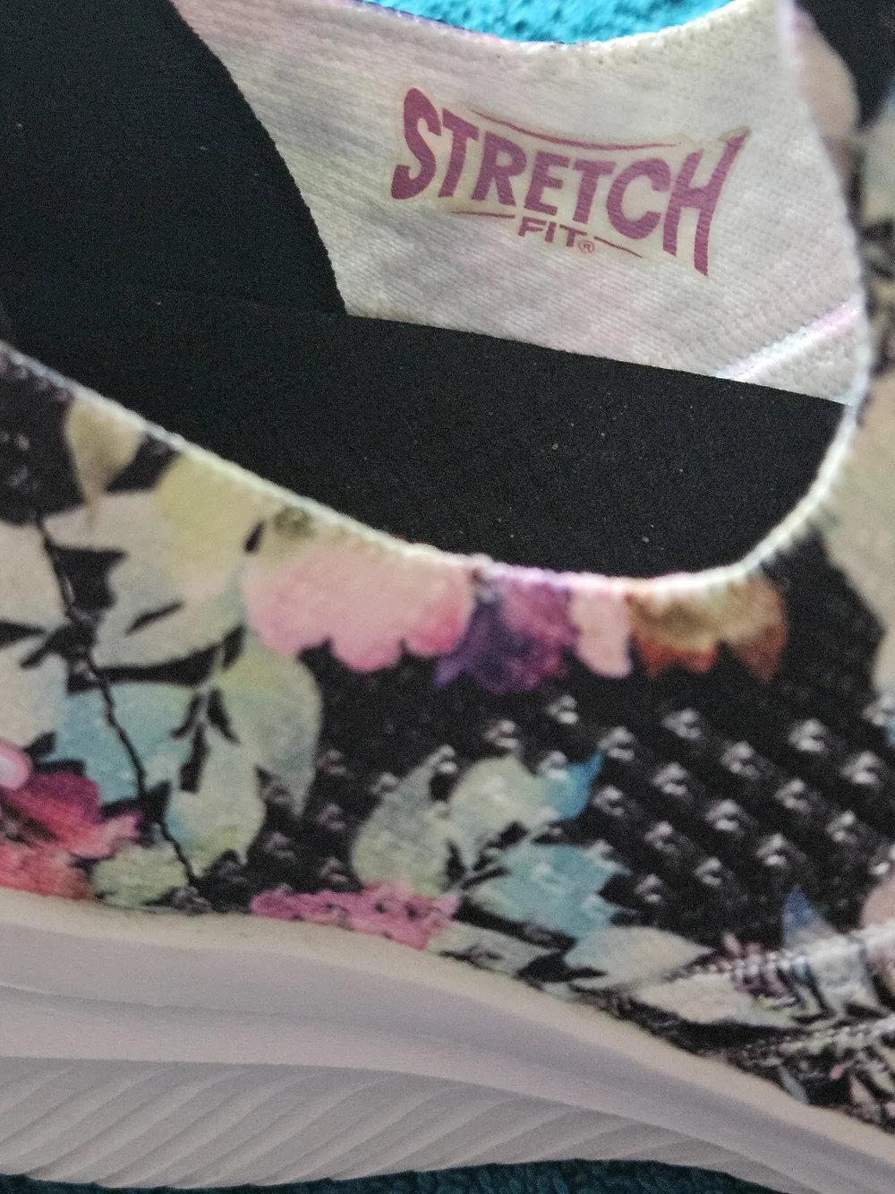 Skechers Women's Black Floral Slip-On Sneakers