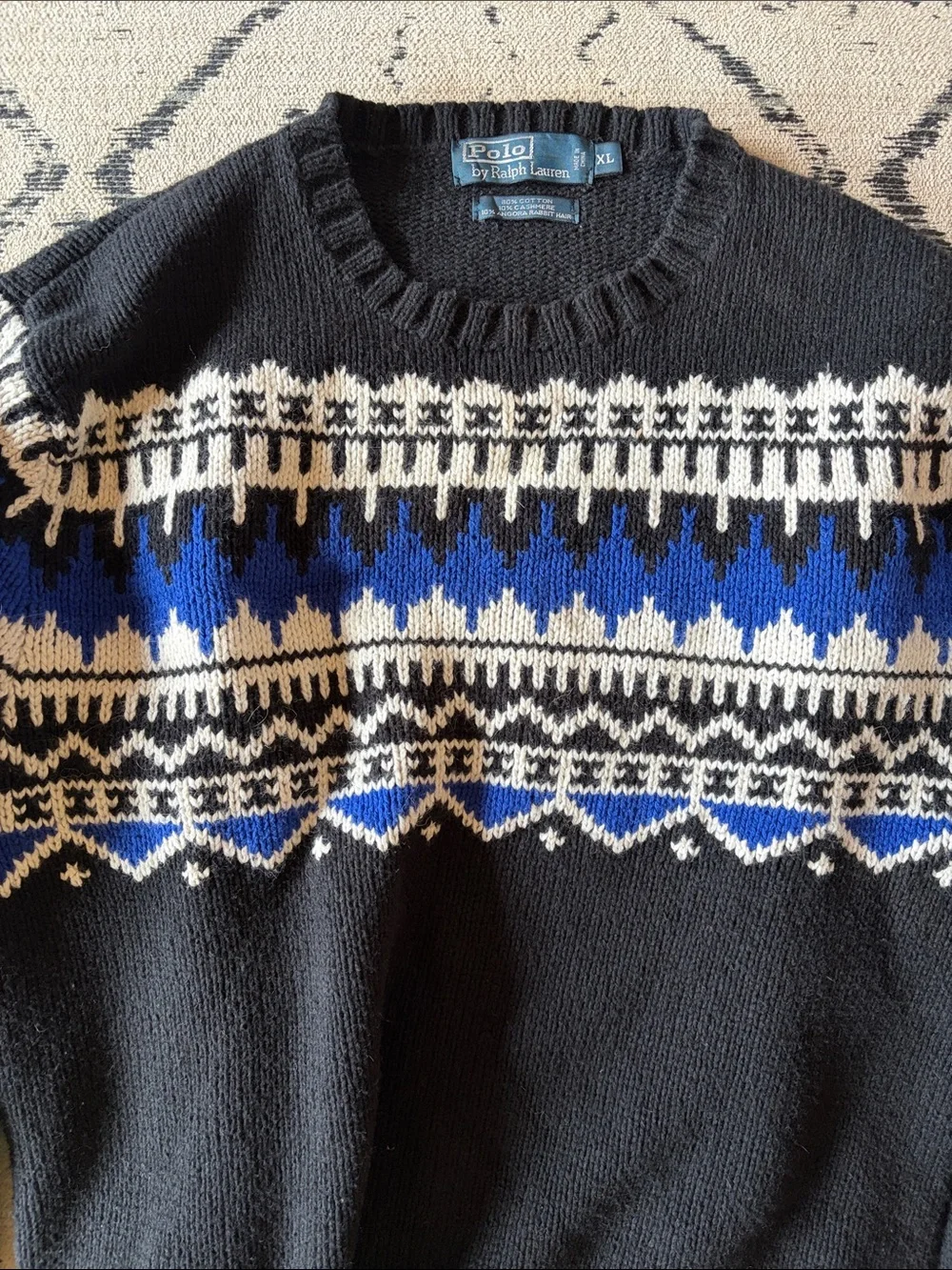 Polo Ralph Lauren Cotton/Cashmere/Angora Blend Nordic Sweater, XL