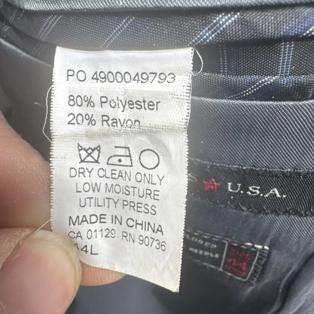 John Varvatos Gray Blazer Men's 44L‎ Premium Tailored Single Needle Two Button