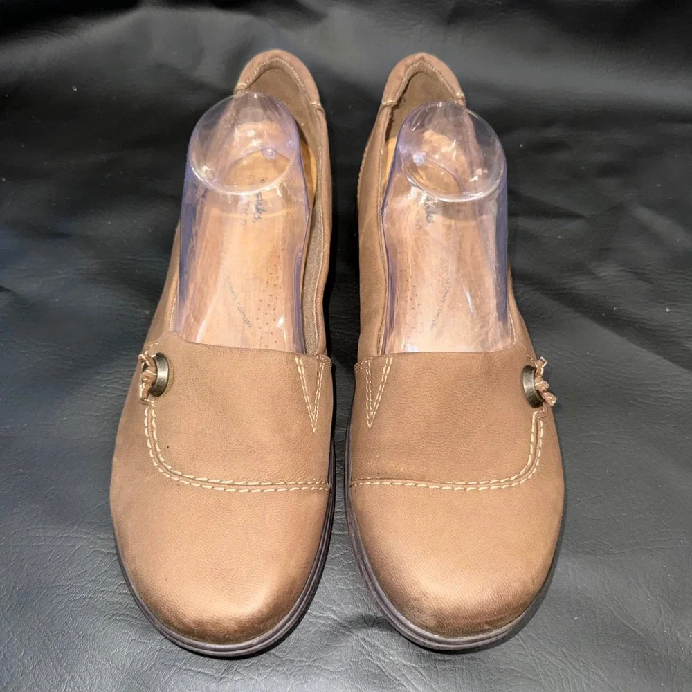 Clarks‎ Collection Tan Slip On Loafers Womens Size 12 Ultimate Comfort Flats