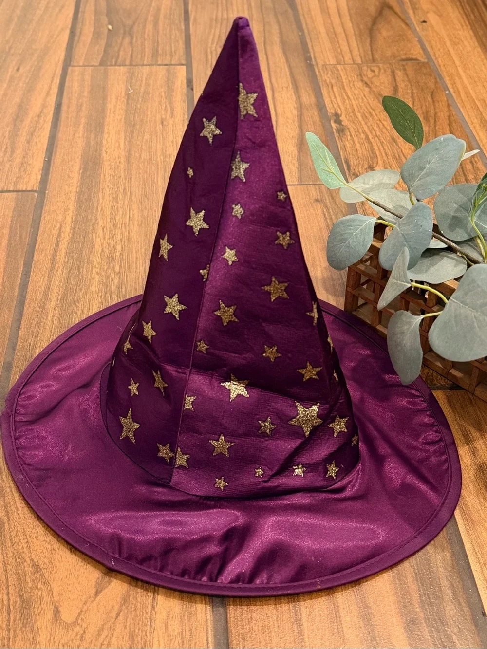 Purple & Black Sparkle Witch Costume Dress with Hat - Kids