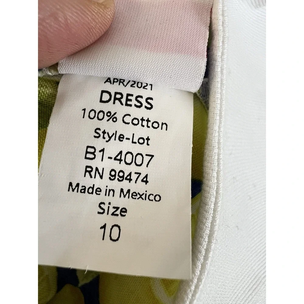Ricrac & Ruffles Gira Dress Sz 10 Lemon Print New