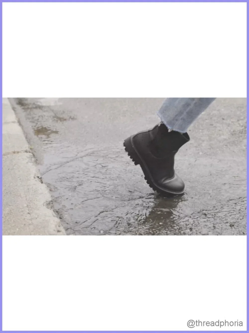 Waterproof Leather Ankle Bootie with Block Heel and Chelsea Design