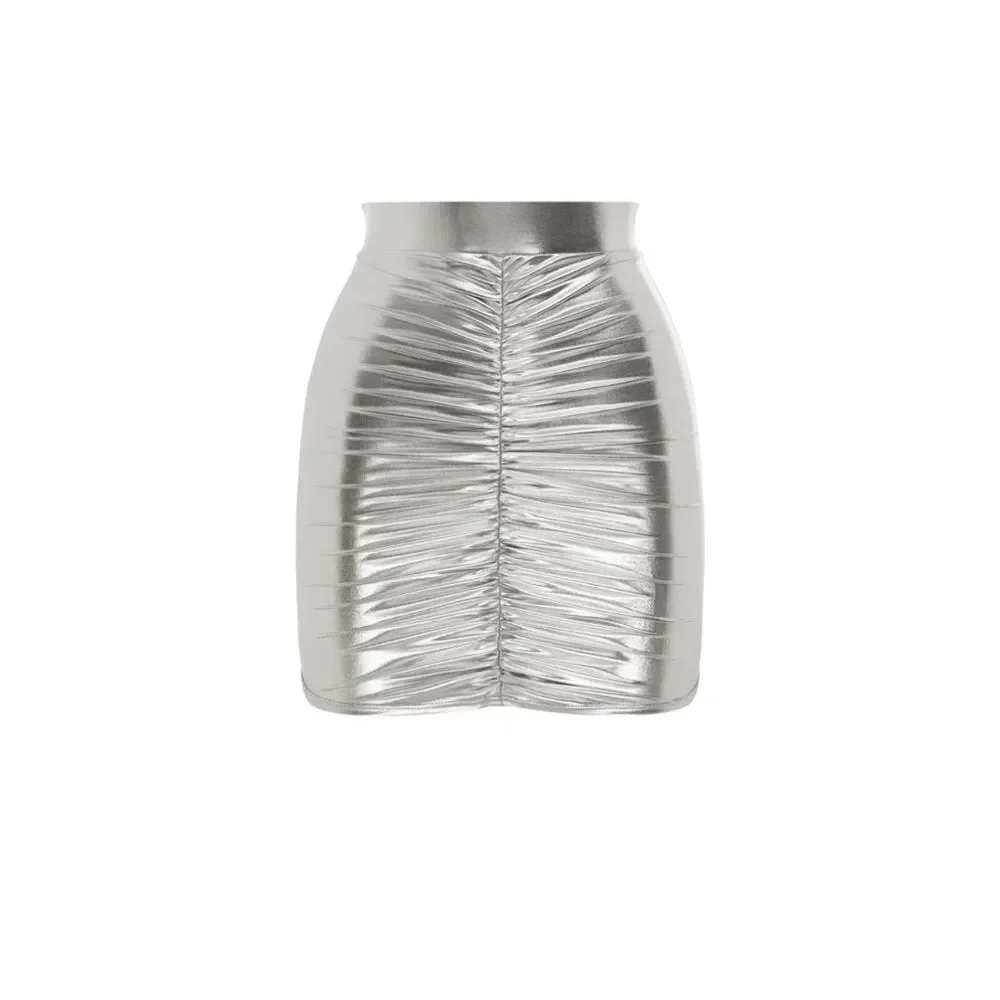 Alex Perry Riley Skirt Silver