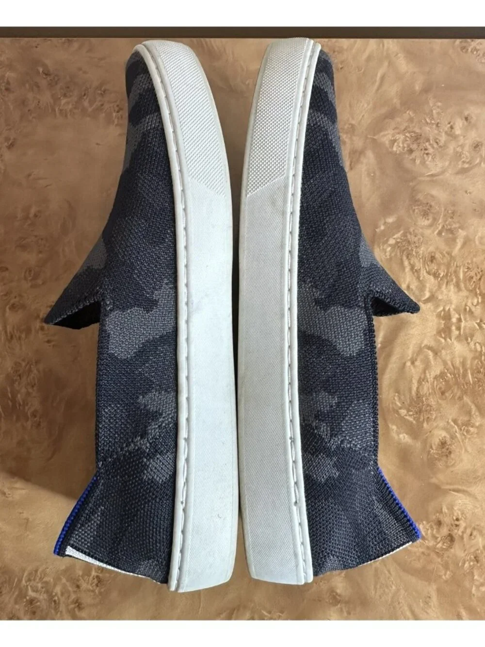 Rothy's The Original Slip-On Sneaker Grey Camo Knit Washable Sneakers Size 8