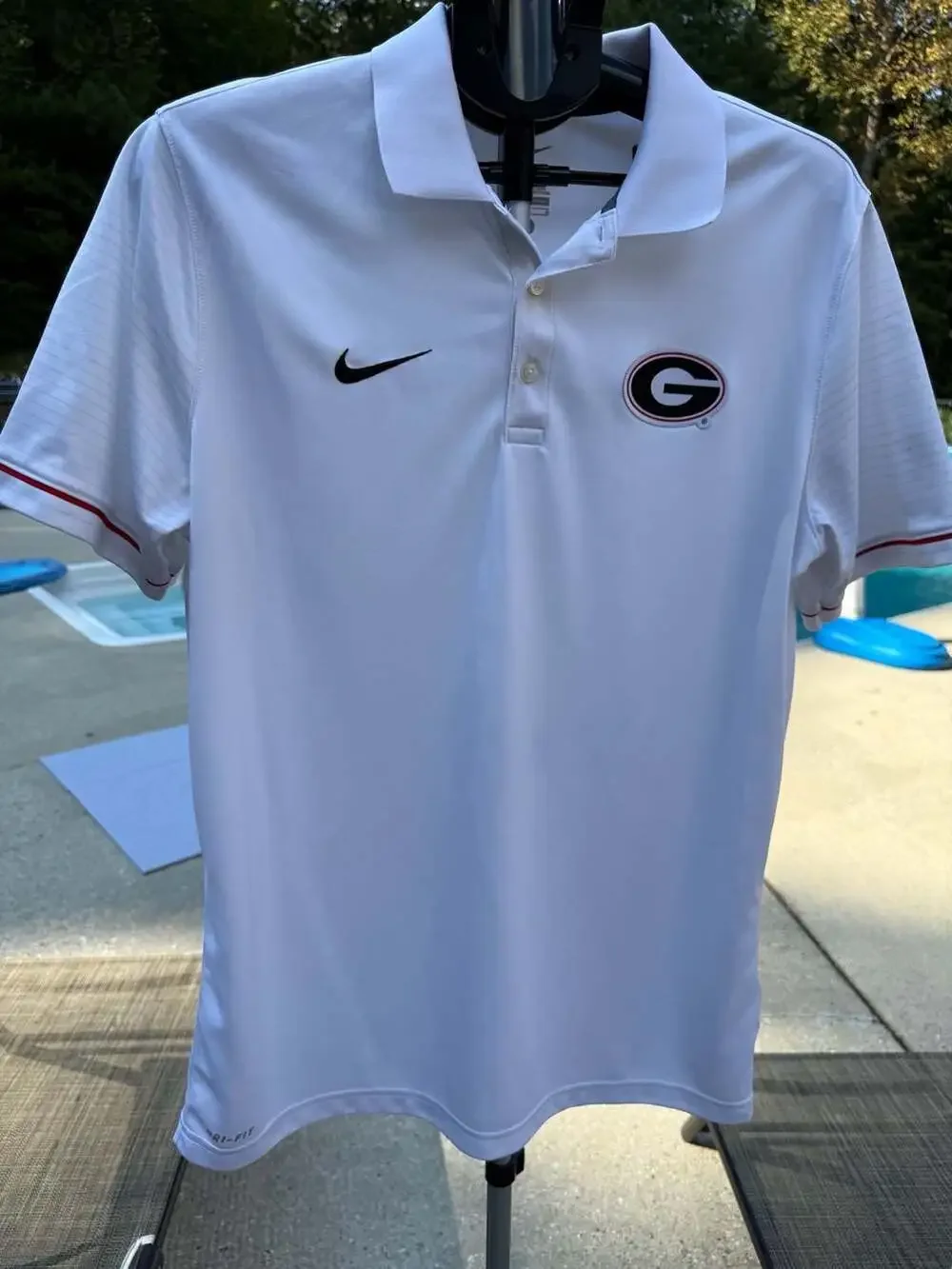 Nike Georgia Bulldogs Dri-FIT Polo Size L White