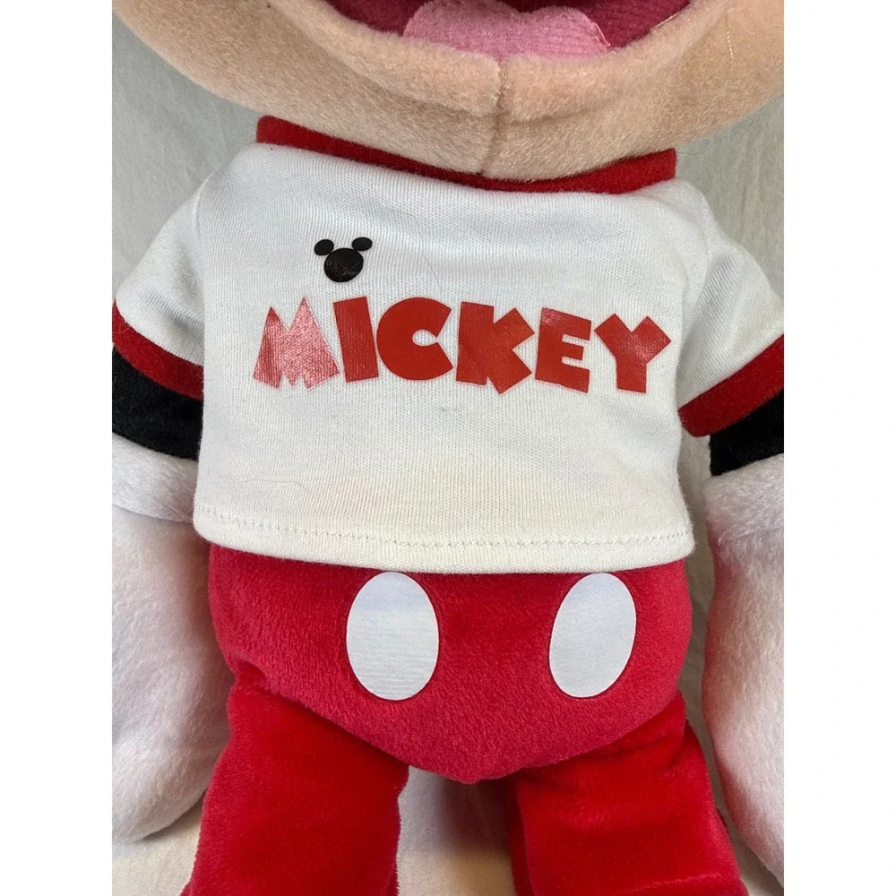 Disney Mickey Mouse Plush Stuffed Animal Toy White T-Shirt Red Shorts Sneakers