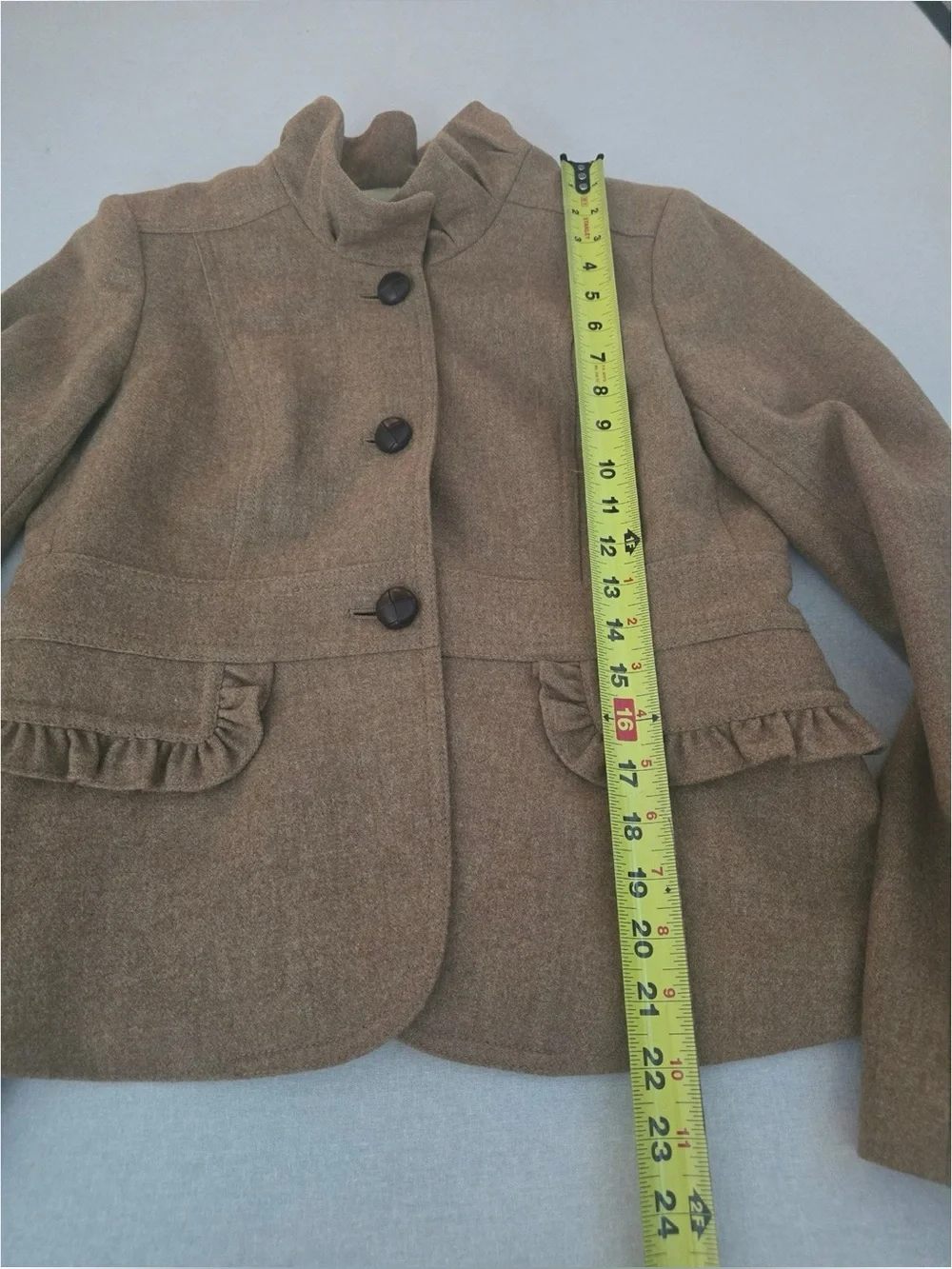 J. Crew Tan Peplum Wool-Blend Blazer
