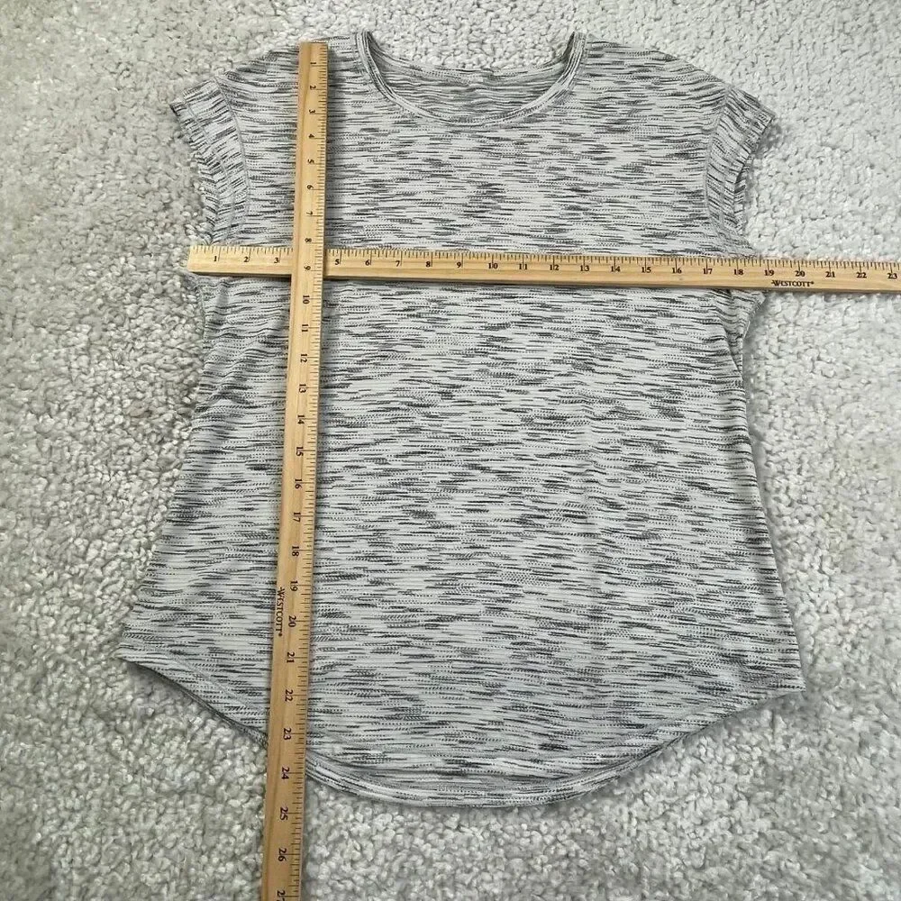 Lululemon Lost In Pace Tee Tiger Space Dye White Black Womens 6