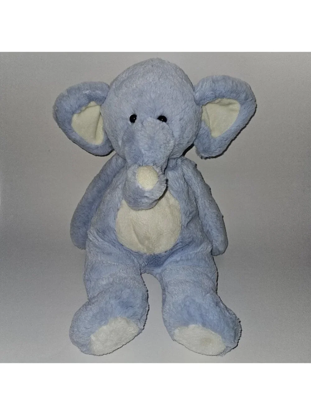 People Pals Blue White Elephant Plush Floppy 15