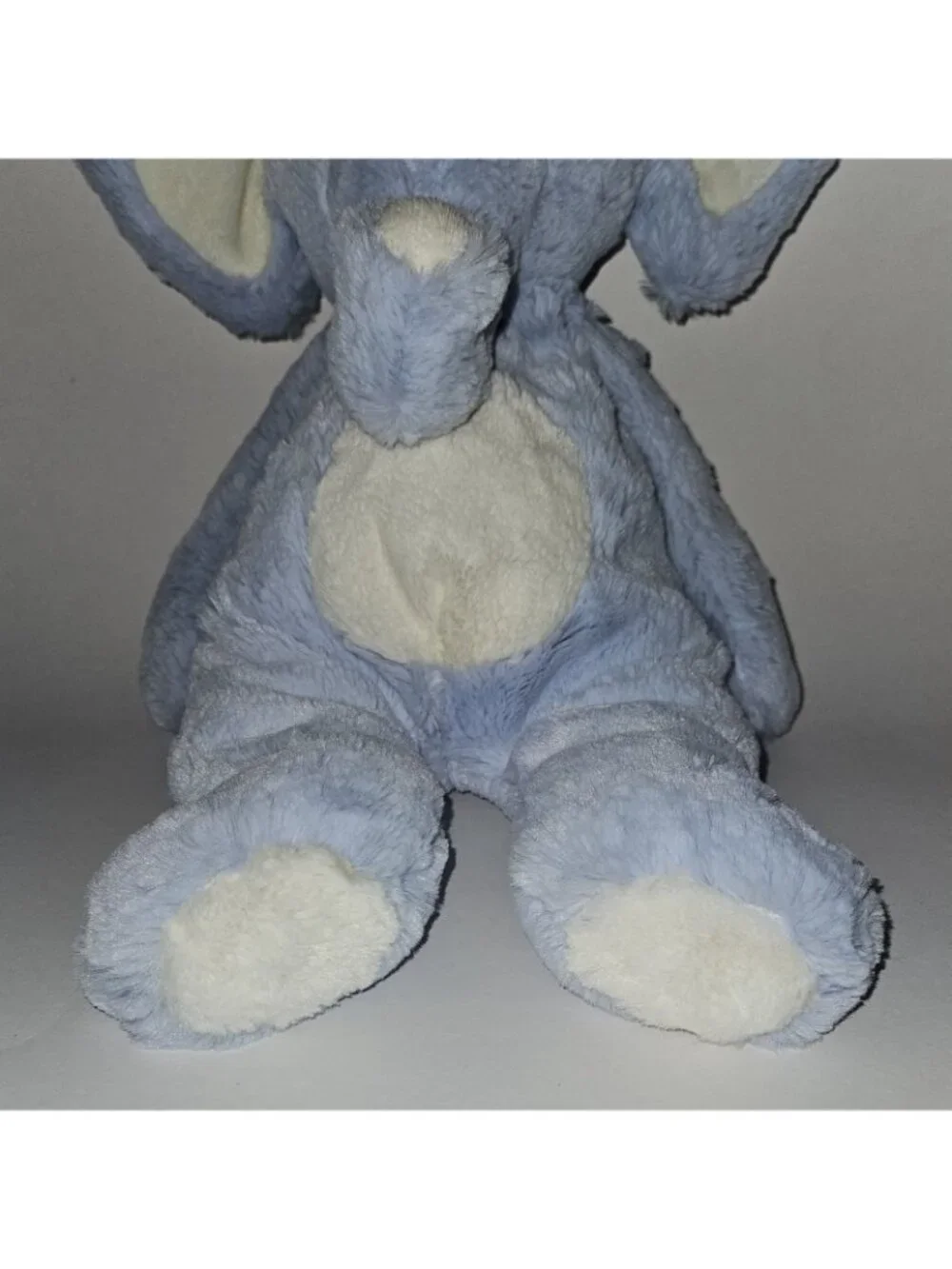 People Pals Blue White Elephant Plush Floppy 15