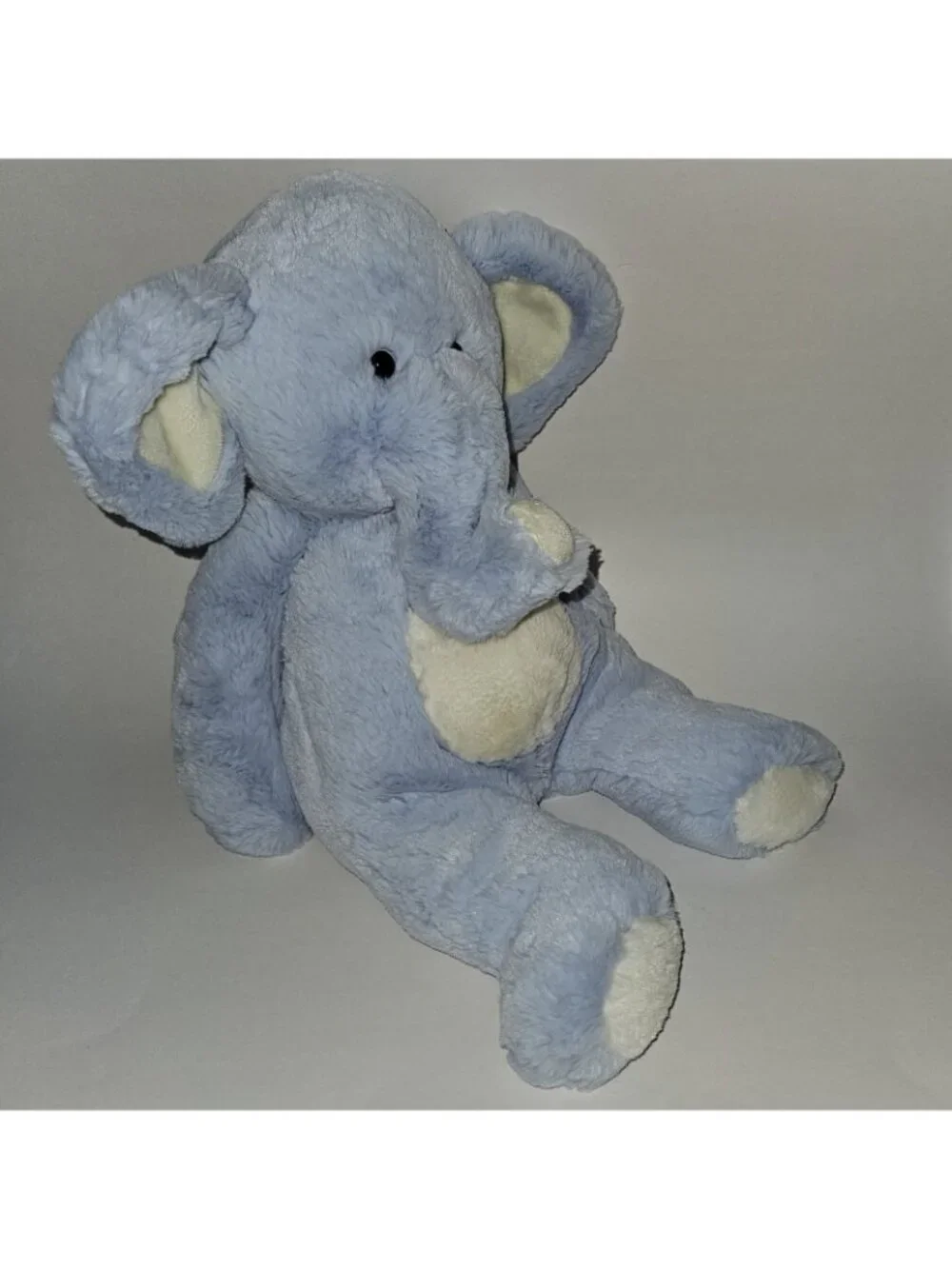 People Pals Blue White Elephant Plush Floppy 15