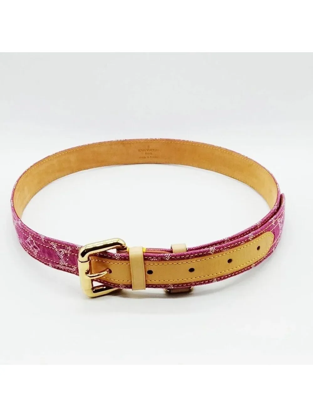 Louis Vuitton Belt Pinks Monogram Denim 500-060225