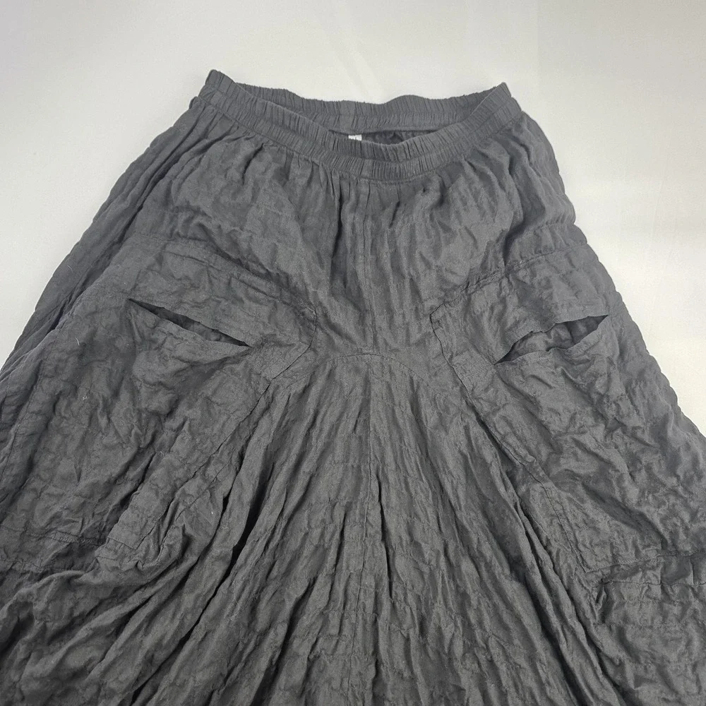 Dress To Kill Skirt Womens 1 Gray Textured Layered Maxi Elastic Waist USA